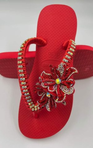 Sandália Flor Strass