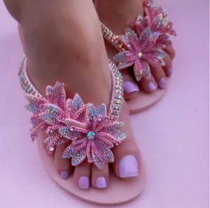 Sandália Flor Strass