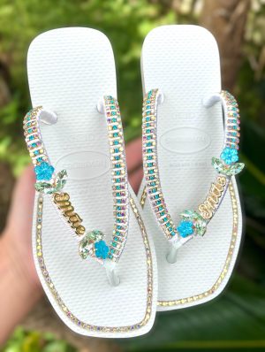 Havaianas mãe flor azul